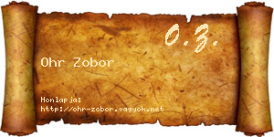 Ohr Zobor névjegykártya